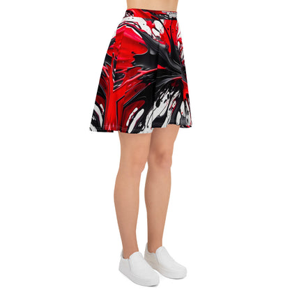 Red and Black Splash Art Skirt