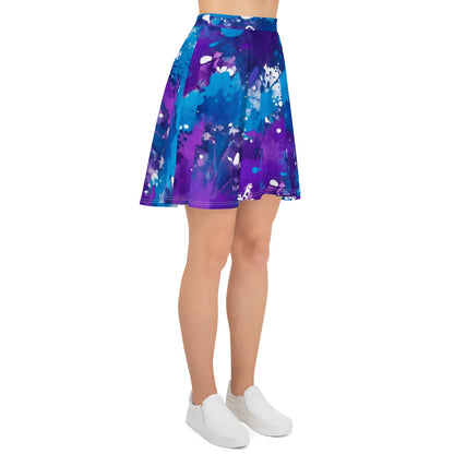 Blue and Purple Splash Art Skirt