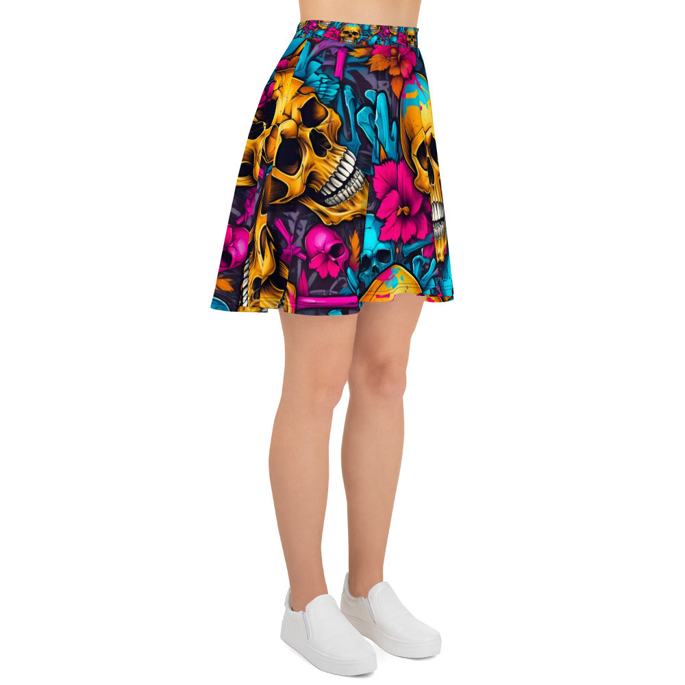 Colorful Skulls Skirt