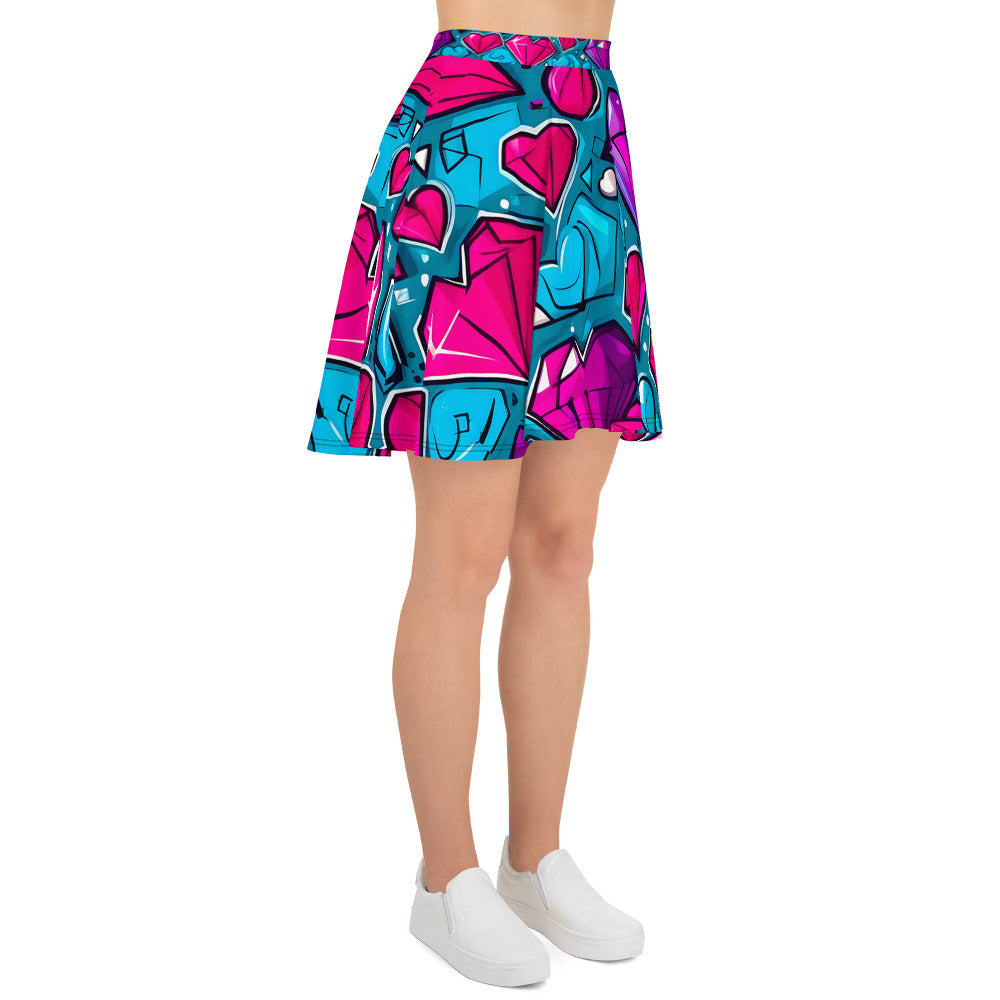 Colorful Diamond Hearts Skirt