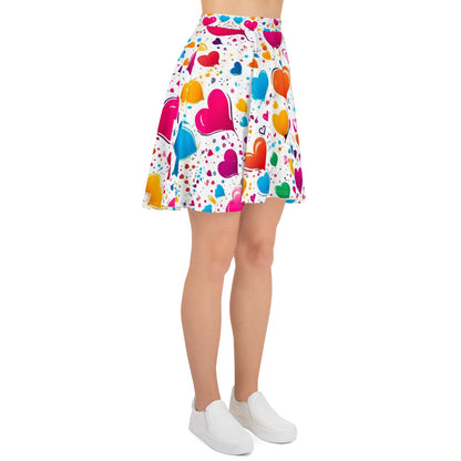 Colorful Hearts on White Skirt