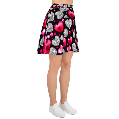 Hearts on Black Skirt